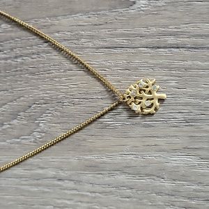 Gold dainty tree necklace with rhinestones